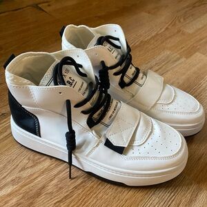 Women’s White and Black High-Top Sneakers size EUR 39 or US 8